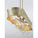 Verdi Square 6 Light 38.75 inch Soft Gold With Gold Leaf Island Light Ceiling Light